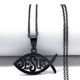thumbnail image 4 of FENOHREFE Stainless Steel Christian Ichthys Necklace Fish Religious Symbol Christian Jewelry Pendant Jewelry for Women 50cm, 4 of 7