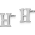 thumbnail image 2 of Sterling Silver Rhodium-Plated Letter H Initial Post Earrings Made In United States xne46ss/h, 2 of 3
