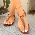 thumbnail image 5 of Wensltd Trendy Sandals for Women Casual Bohemian Style Elastic Flat Sandals Lightweight Design Perfect for Summer Beach Brown, 5 of 9
