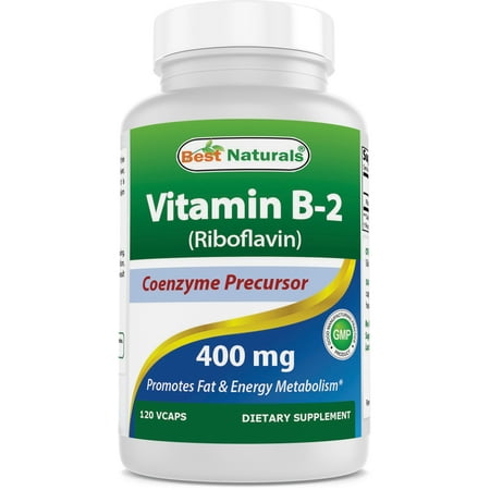 Best Naturals Vitamin B2 (Riboflavin) 400mg - Migraine Relief - Veggie Capsules - Conezyme Precursor - 120