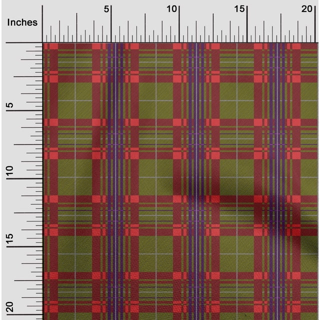 oneOone Cotton Flex Fabric Tartan Check Print Fabric By Yard 40 Inch Wide