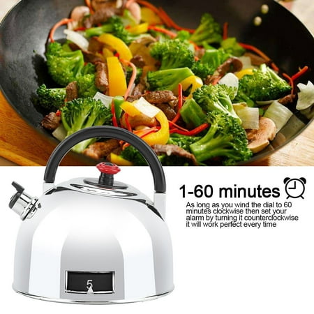 

OTVIAP Teapot Shaped 60 Minutes Kitchen Timer Stainless Steel Mechanical Wind-Up Timer Time Reminder 60 Minutes Kitchen Timer