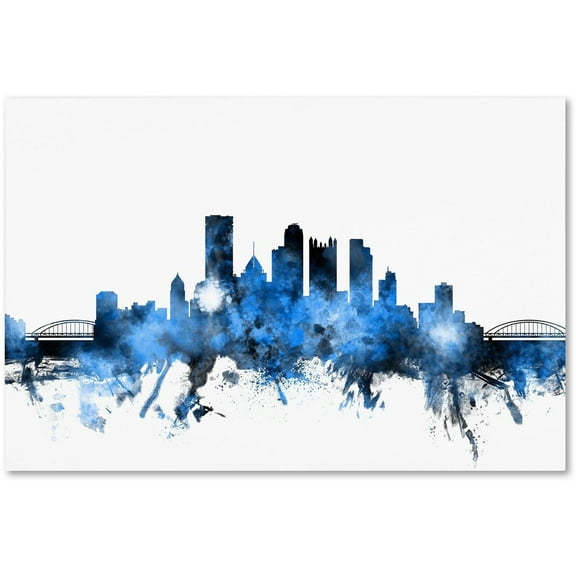 Trademark Fine Art Cityscapes Canvas Art ' Pittsburgh Pennsylvania Skyline II ' by Michael Tompsett