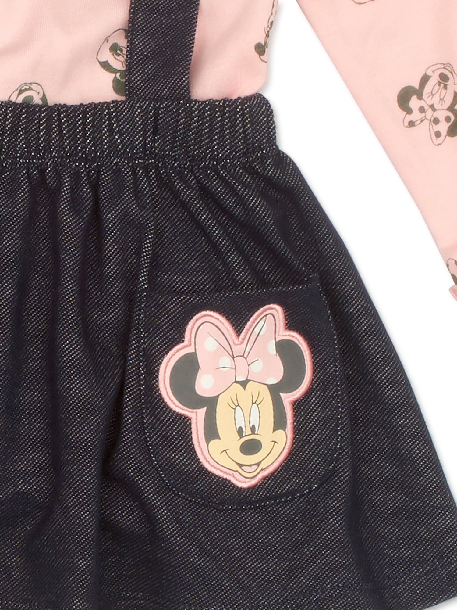Disney Minnie Mouse Baby Girl Top, Jumper Dress & Tights, 3-Piece Outfit Set