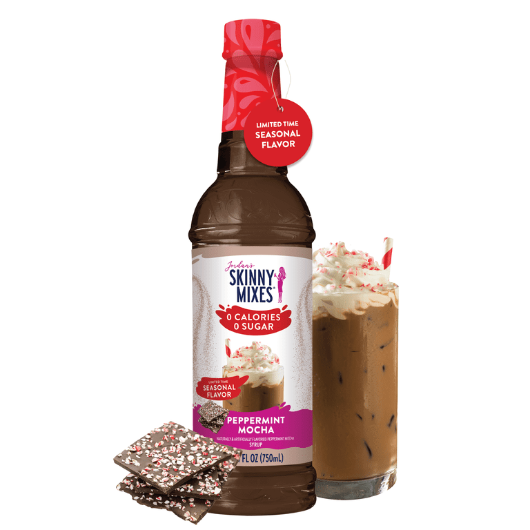 Jordan's Skinny Mixes Sugar Free Peppermint Mocha Syrup, Zero