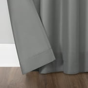 Mainstays 3-Piece Semi Sheer Rod Pocket Kitchen Window Tier Pair and Valance, 2 Café Curtains and 1 Curtain Valance, Gray, 54W x 36L