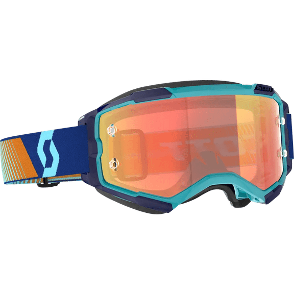 Scott Fury MX Offroad Goggles Royal Blue w/Orange Chrome Lens