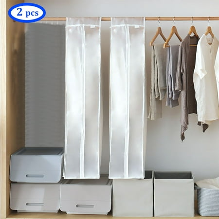Fordawn Translucent Clothing Dustproof, Garment Storage Rack With Zippered Cover