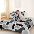 thumbnail image 4 of Manfei Kawaii Deer Full Size Comforter Sets,Vintage Camo Bedding Comforter Set,Black,Light Gray Reversible,3-Piece,1 Comforter and 2 Pillowcases, 4 of 7