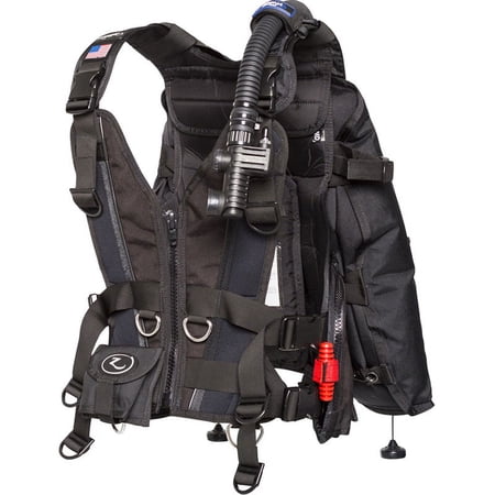 Zeagle Zena (w/standard black panel) w/inflator hose and RE valve (Black X-Small)