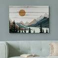 thumbnail image 3 of PixonSign Canvas Print Wall Art Teal Mountain Pine Trees Nature Wilderness Digital Art Wood Panel Landscape Farmhouse/Country Relax/Calm/Cozy Geometric Abstract - 12"x18", 3 of 5