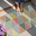 thumbnail image 4 of Multi Color Triangle Checkered Pattern Door Rugs,Washable Non Slip Door Mats Indoor,Decorative Door Mats,Entry Mat Indoor for Entrance,Bedroom,Kitchen,Bathroom,20"x32", 4 of 6