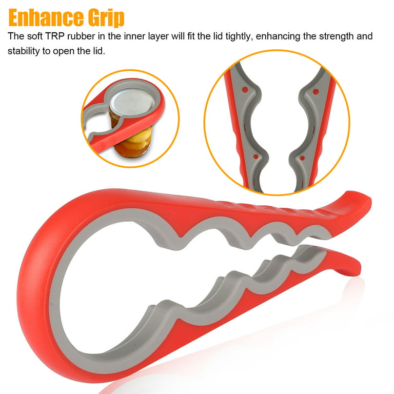 EEEkit Easy Grip Jar Opener, 4 in 1 Non-Slip Bottle Opener, Can Opener for  Seniors with Arthritis and Weak Hands
