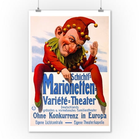 Schichtl's Marionetten Variete Theater Vintage Poster Germany (9x12 Art Print, Wall Decor Travel