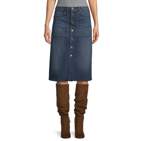 Scoop Boot Skirt Dark Wash Women's