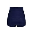 thumbnail image 4 of Women’s Shirring Swim Shorts Tummy Control Bathing Suit Bottoms High Waist Board Shorts, 4 of 4