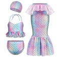 thumbnail image 1 of Maillot de Bain pour Fille, Bikini, 4 Pcs, Jeu de Rôle pour Enfants, Ensemble de Maillot de Bain, Rose 3-4 Ans, 1 of 3