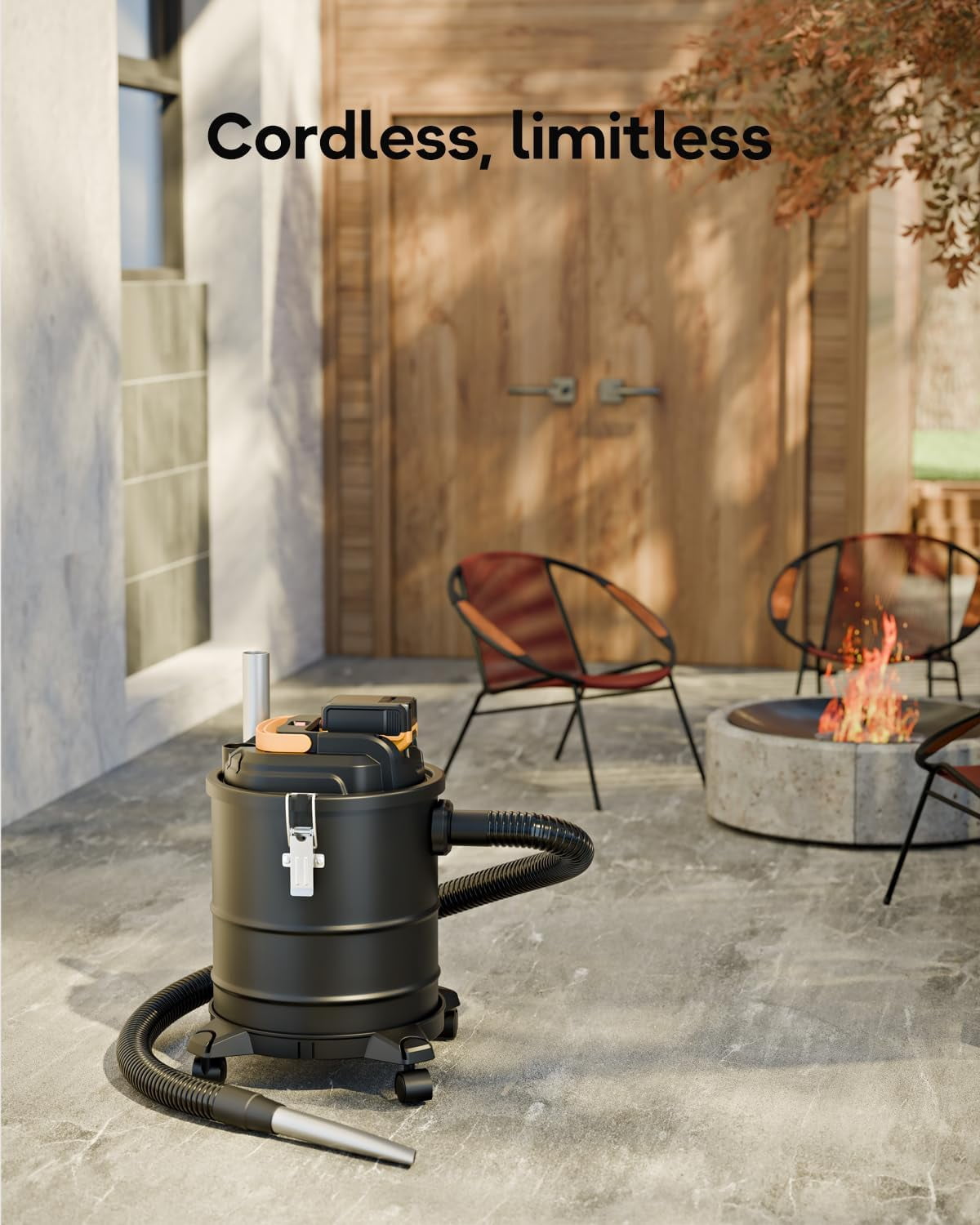 20V Cordless 4 Gallon Ash Vacuum Cleaner, for Dewalt 20V Max Battery, Portable Bbq Fireplace Vacuum (Bare Tool)