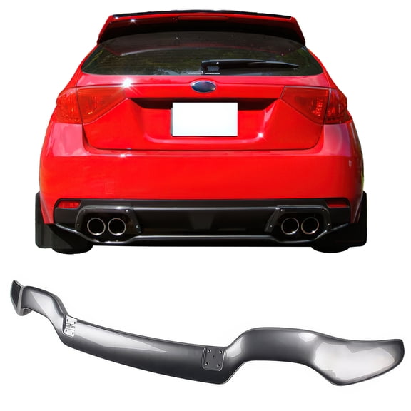 Ikon Motorsports Rear Diffuser Compatible with 2008-2014 Subaru Impreza WRX STI 5Dr STI Style Gray ABS Rear Bumper Valance Spoiler Air Dam Chin Splitter Molding
