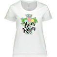 thumbnail image 3 of Inktastic He is Risen Floral Print Cross with Beautiful Flowers Women's Plus Size T-Shirt, 3 of 5