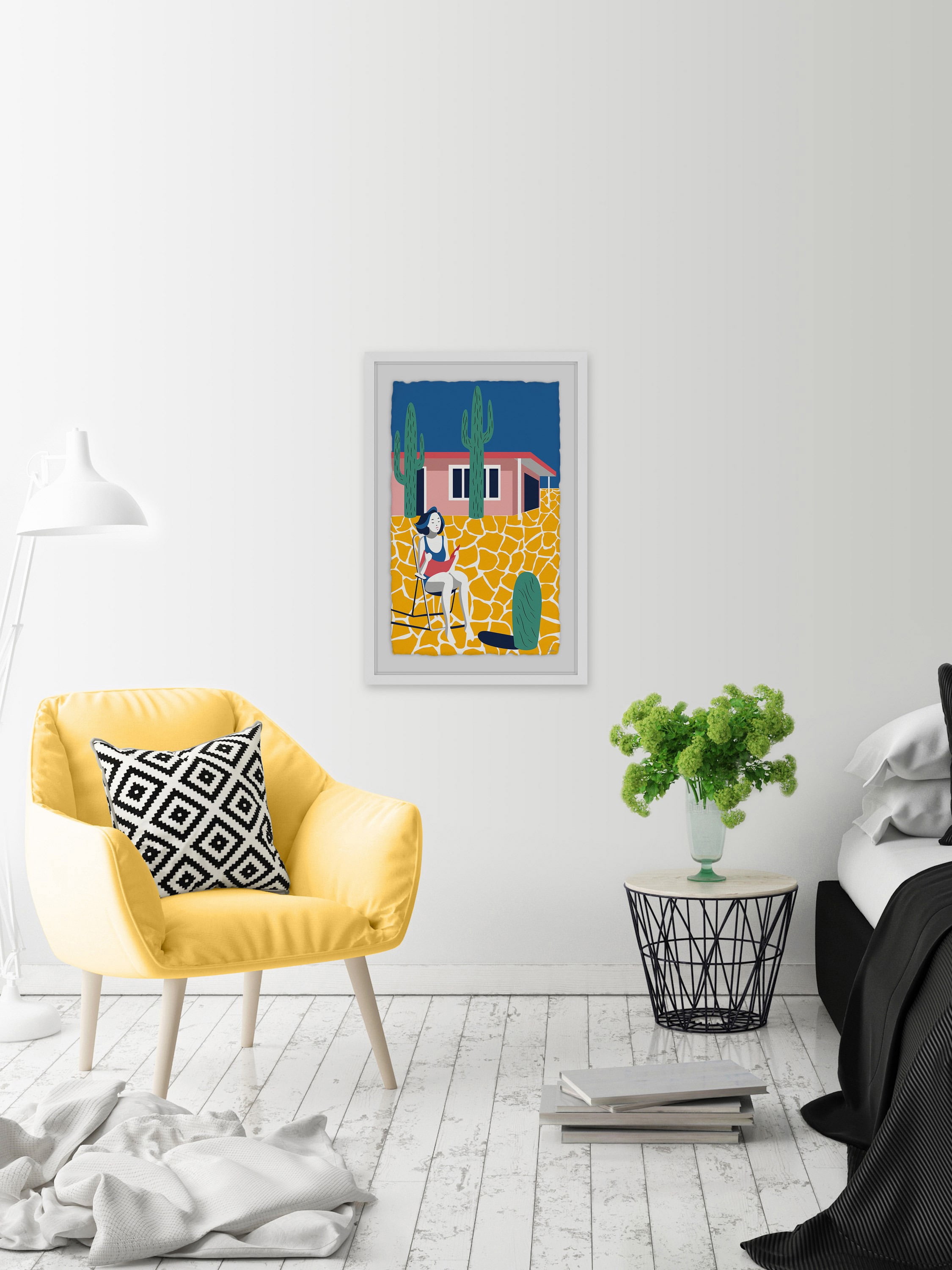 Relaxing Break Framed Painting Print