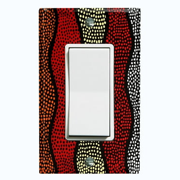 Metal Light Switch Plate Cover Colorful Safari African Tribal Art Pattern SFR024