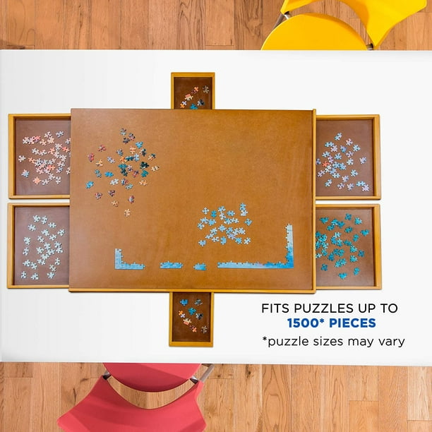 Table d'appoint avec plateau bois style puzzle