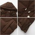 thumbnail image 7 of Long Puffer Vest Women Sleeveless Hooded Quilted Vests Fall Jackets Winter Coats (Brown XXXXXL), 7 of 7