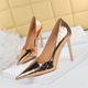 thumbnail image 2 of Zapatos de tacón alto de novia con diseño de piedra, estilo sexy, delgados, de boca baja, puntiagudos y súper puntiagudos, para mujer, clásicos, con tacón de aguja, 2 of 5