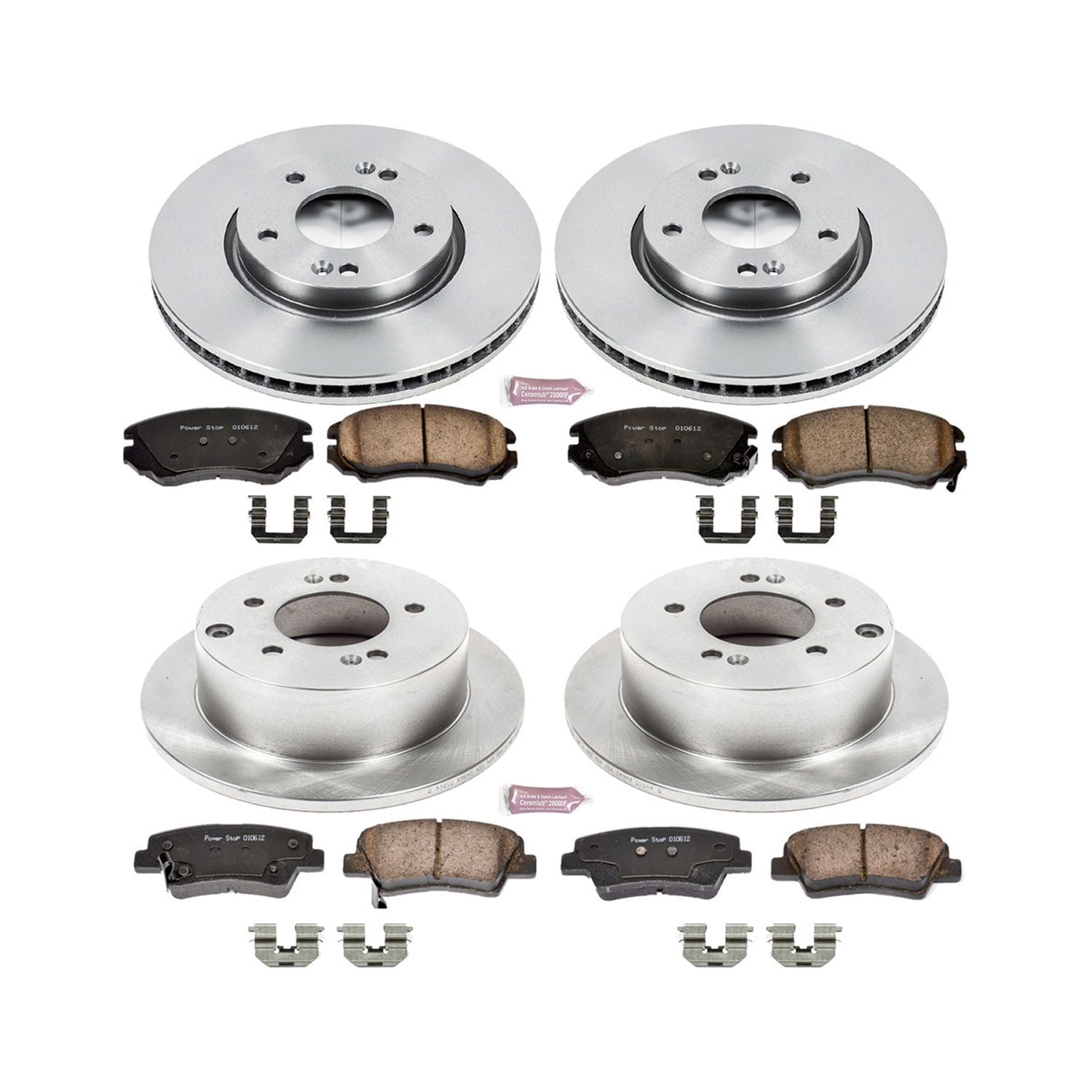 PowerStop Front and Rear Stock Replacement Brake Pad and Rotor Kit Fits: KIA Select Models KOE6303