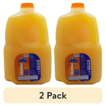 (2 pack) Tres Monjitas, Orange Juice, 120oz, Natural Flavor, 30% Juice, 1 Count, Liquid, Plastic Bottle, New