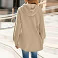thumbnail image 2 of ZUKMRJPC Women's Fleece Lined Hoodies Casual Lightweight Long Sleeve Drawstring Hooded Sweatshirts Loose Solid Color Pullover Tops, 2 of 6