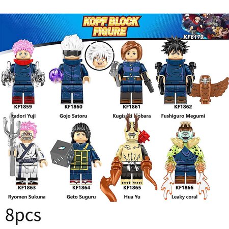 8pcs/set Jujutsu Kaisen Action Figures Building Blocks Yuji Satoru ...