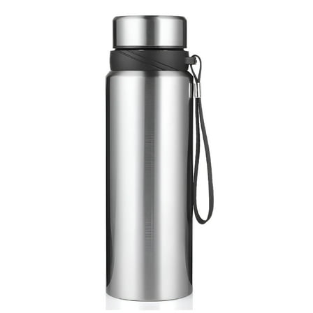 ACDANC 1L Thermal Water Bottle,Keep Cold and Hot Water Bottle Thermos for Water,Tea,Coffee,Vacuum Flasks,Stainless Steel,1000ML,Silver
