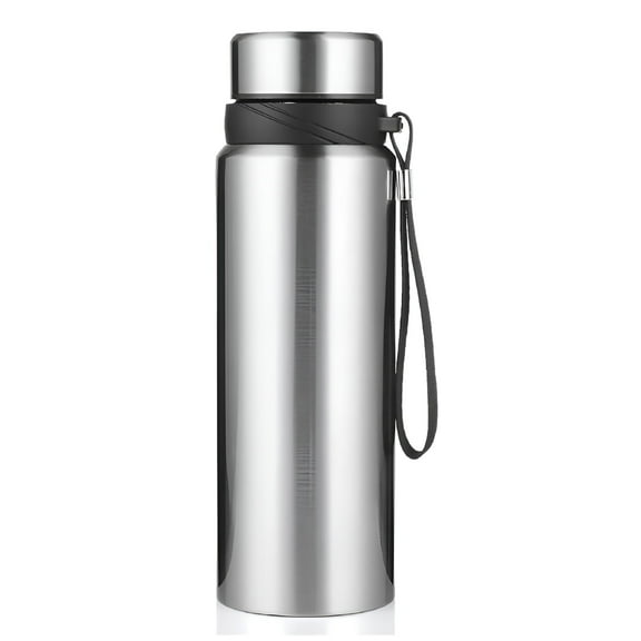 ACDANC 1L Thermal Water Bottle,Keep Cold and Hot Water Bottle Thermos for Water,Tea,Coffee,Vacuum Flasks,Stainless Steel,1000ML,Silver