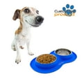 thumbnail image 1 of KE WOOW Customized Feeding set of 2 stainless steel bowls and mat for dog&cat, Bowl for water or food & silicone Non-skid, Non-Spill, travel or home, small/medium 6.76 fl oz/1 us cup Blue, 1 of 10