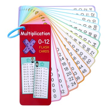 AUQ 14pcs Multiplication Flashcards Math Flash Cards 0-12 Times Table Flash Cards Math Flash Cards for 1st to 3rd Grades Multiplication Game Math Learning Aids