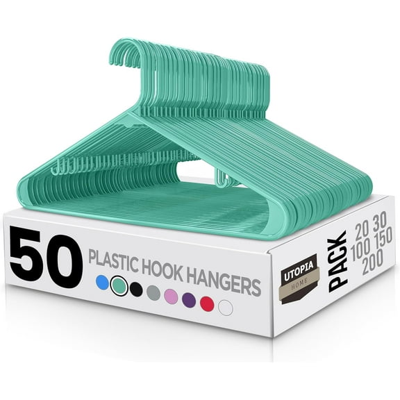 50 plastic hangers - Hangers with hooks - durable and space-saving