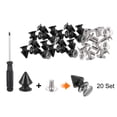 thumbnail image 3 of 20 Set Metal Tree Spikes and Studs 12mm x 8mm Screw Back Leathercraft, Bright Black, 3 of 6