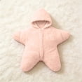 thumbnail image 5 of Baby Starfish Onesie, Thick Imitation Fleece Starfish Newborn Romper, Infant Footie Jumpsuit Winter Warm Outfits, 5 of 9