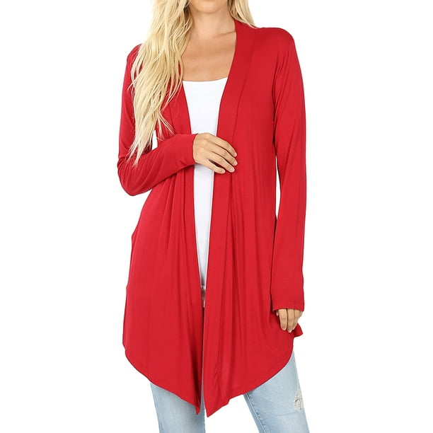 TheLovely Women & Plus Draped Open Front Long Sleeve Flowy Light