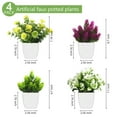 thumbnail image 4 of Semfri 4Pack Small Fake Plants with Pots -Artificial Flowers Indoor Greenery for Living Room, Office, Home Decor, 4 of 5