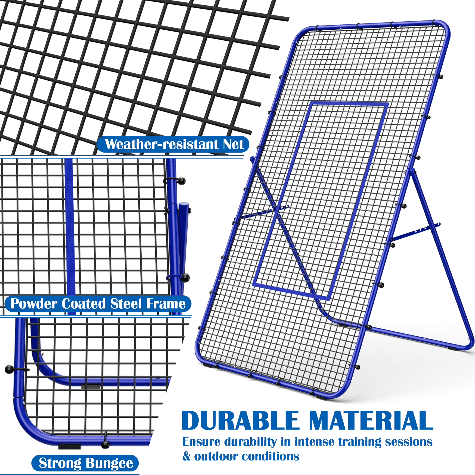 Adjustable Volleyball Rebounder Net 7x4 FT, Steel Frame & High-Tension PE Netting, Durable & Portable Volleyball Training Equipment Practice for Improving Volleying, Bumping, Spiking Skills