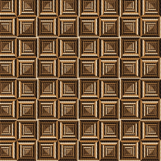 Ahgly Company Machine Washable Indoor Square Transitional Bronze Brown Area Rugs, 5' Square