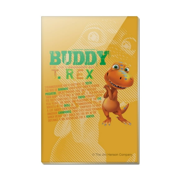 Dinosaur Train Buddy T-Rex Stats Rectangle Acrylic Fridge Refrigerator Magnet