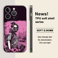 thumbnail image 1 of Mantenga su iPhone seguro y elegante con una divertida funda plateada mate con estampado de dibujos animados, diseñada para iPhone 15 Pro Max 14 13 12 Pro 11, 1 of 4