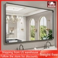 thumbnail image 2 of Metal Framed Bathroom Mirror for Wall, 60X36 Inch Rounded Rectangle Mirror, Tempered Glass, Hangs Horizontally or Vertically My Lux Decor Round, 2 of 10