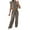 Gray, variant on CHUMUD Two Piece Sets for Women Petite Wide Leg Pants Set Summer Outfits Sleeveless Crew Neck Crop Tops Trousers Matching Sets Casual Going Out