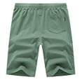thumbnail image 2 of Tyhengta Mens Shorts Casual Drawstring Zipper Pockets Elastic Waist Olive 36, 2 of 8