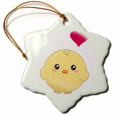 3drose cute yellow chick with red love heart sweet finnish christmas stars